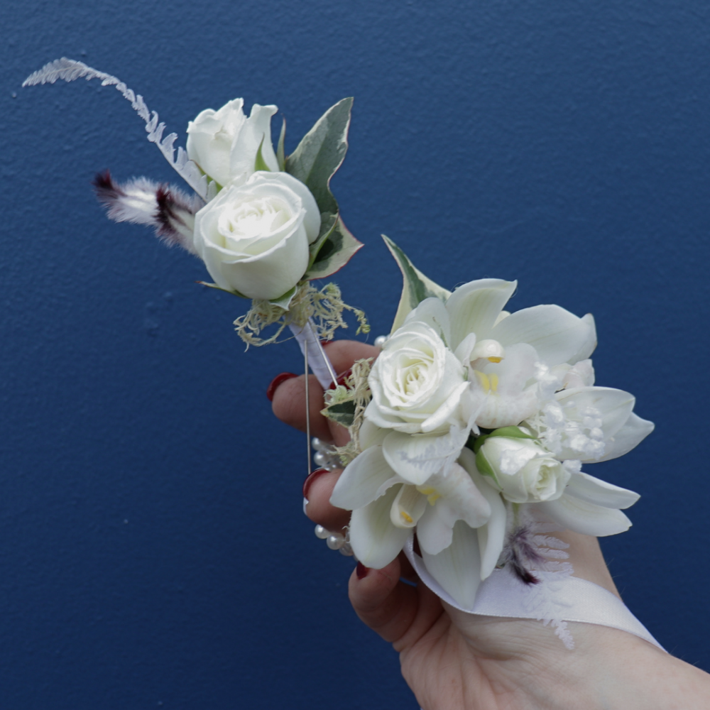 Wrist Corsage and Buttonhole Set - Designer