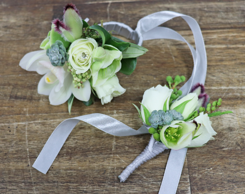 Wrist Corsage and Buttonhole Set - Designer